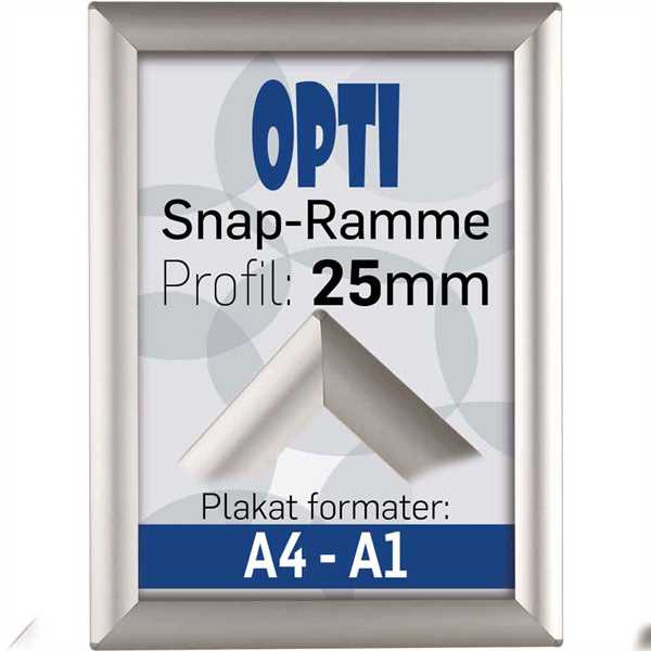 ler Gøre mit bedste Falde sammen Opti Snap-frame, 25 mm Alu - Poster: A1 59,4 X 84,1 cm - A1 Ramme
