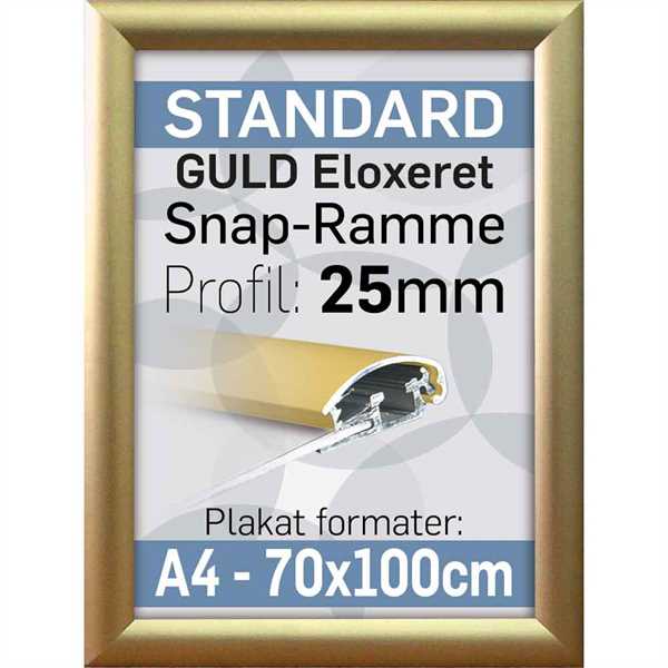 salvie Modish sår Snap ramme m 25 mm Alu profil - Guldeloxeret - Poster: A1 - 59,4 x 84,1 cm  - A1 Ramme
