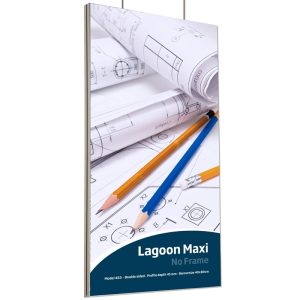 Maxiframe Lagoon, dobbeltsidet bannerramme, 45 mm dyb, A1